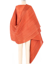 Issey Miyake Copper Plisse Pleated Wrap Cape Dress arcadeshops.com