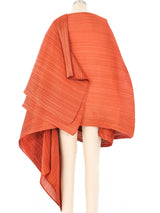 Issey Miyake Copper Plisse Pleated Wrap Cape Dress arcadeshops.com