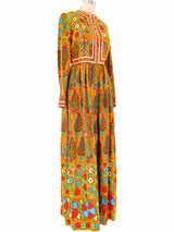 1960s Oscar de la Renta Palazzo Pant Floral Jumpsuit Jumpsuit arcadeshops.com