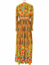1960s Oscar de la Renta Palazzo Pant Floral Jumpsuit Jumpsuit arcadeshops.com