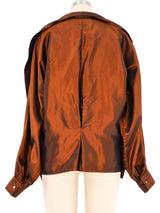 1980s Chloe Bronze Taffeta Blouse Top arcadeshops.com