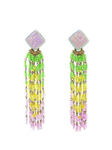 Watermelon Beaded Fringe Earrings Accessory arcadeshops.com