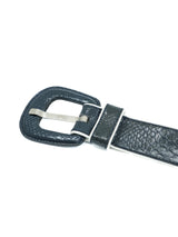 Escada Black Embossed Croc Belt Accessory arcadeshops.com