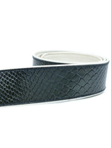 Escada Black Embossed Croc Belt Accessory arcadeshops.com