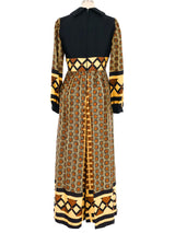 1960s Oscar de la Renta Printed Silk Palazzo Pant Jumpsuit Jumpsuit arcadeshops.com