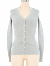 Yves Saint Laurent Silver Lurex Cardigan Jacket arcadeshops.com