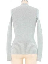 Yves Saint Laurent Silver Lurex Cardigan Jacket arcadeshops.com