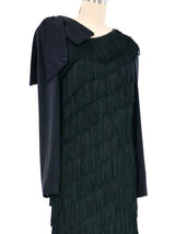 Black Fringe Jersey Gown Dress arcadeshops.com