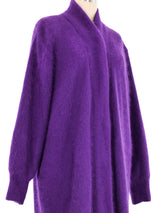 Purple Angora Longline Cardigan Jacket arcadeshops.com