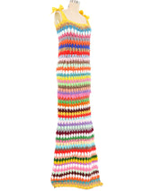 1970s Rainbow Crochet Maxi Dress Dress arcadeshops.com