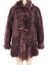 Mauve Mongolian Fur Coat Outerwear arcadeshops.com