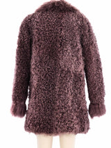 Mauve Mongolian Fur Coat Outerwear arcadeshops.com