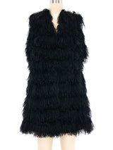 Mongolian Lamb Fur and Suede Vest Jacket arcadeshops.com