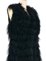 Mongolian Lamb Fur and Suede Vest Jacket arcadeshops.com