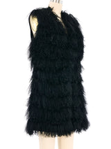 Mongolian Lamb Fur and Suede Vest Jacket arcadeshops.com