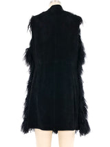 Mongolian Lamb Fur and Suede Vest Jacket arcadeshops.com