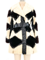 Patchwork Fur Leather Coat Outerwear arcadeshops.com