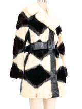 Patchwork Fur Leather Coat Outerwear arcadeshops.com