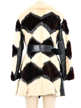 Patchwork Fur Leather Coat Outerwear arcadeshops.com