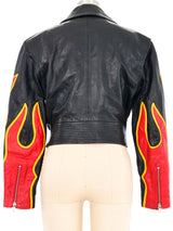 1990s North Beach Leather Flame Motorcycle Jacket Jacket arcadeshops.com
