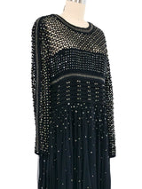 2013 Roberto Cavalli Embellished Chiffon and Suede Dress Dress arcadeshops.com