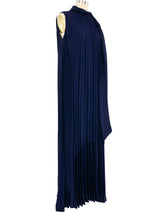 Leo Narducci Navy Pleated Swing Dress Dress arcadeshops.com