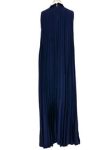 Leo Narducci Navy Pleated Swing Dress Dress arcadeshops.com