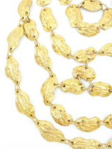Pauline Trigere Gilt Metal Multi Disc Cascade Bib Necklace Jewelry arcadeshops.com