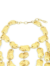 Pauline Trigere Gilt Metal Multi Disc Cascade Bib Necklace Jewelry arcadeshops.com