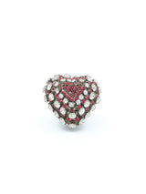 Rhinestone Heart Bauble Ring Accessory arcadeshops.com