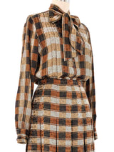 Adolfo Pleated Plaid Skirt Ensemble Suit arcadeshops.com