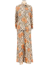 1970s Lurex Floral Three Piece Suit Suit arcadeshops.com