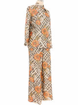 1970s Lurex Floral Three Piece Suit Suit arcadeshops.com