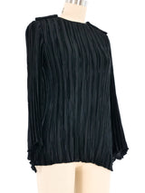 Mary McFadden Black Pleated Top Top arcadeshops.com