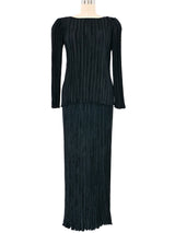 Mary McFadden Black Pleated Ensemble Suit arcadeshops.com