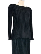Mary McFadden Black Pleated Ensemble Suit arcadeshops.com