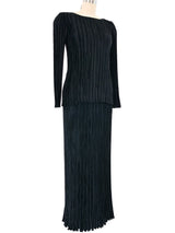 Mary McFadden Black Pleated Ensemble Suit arcadeshops.com