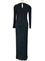 Mary McFadden Black Pleated Ensemble Suit arcadeshops.com