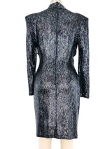 Black Mosaic Style Stretch Mini Dress Dress arcadeshops.com