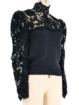 1980s Gucci Lace Accented Sweater Top arcadeshops.com