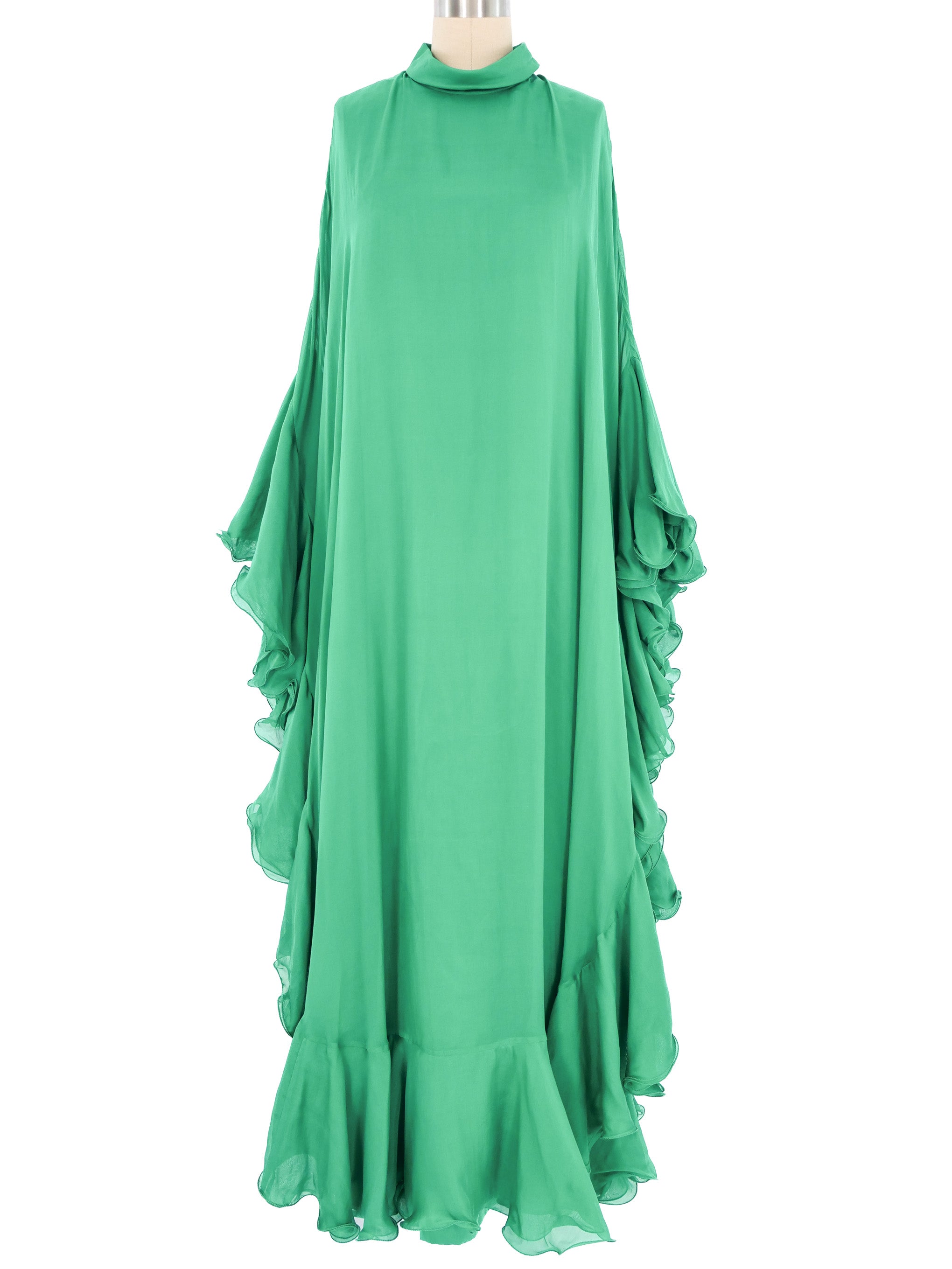 Butterfly Sleeve Soft Gown Emerald Green