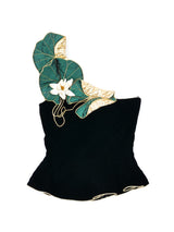 Floral Applique Velvet Top Top arcadeshops.com