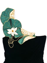 Floral Applique Velvet Top Top arcadeshops.com