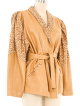 Jitrois Leopard Printed Leather Jacket Jacket arcadeshops.com