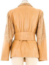 Jitrois Leopard Printed Leather Jacket Jacket arcadeshops.com