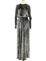 Geoffrey Beene Gunmetal Velvet and Chiffon Ensemble Suit arcadeshops.com