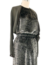 Geoffrey Beene Gunmetal Velvet and Chiffon Ensemble Suit arcadeshops.com