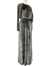 Geoffrey Beene Gunmetal Velvet and Chiffon Ensemble Suit arcadeshops.com