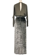 Geoffrey Beene Gunmetal Velvet and Chiffon Ensemble Suit arcadeshops.com