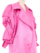 Claude Montana Pink Satin Bubble Coat Jacket arcadeshops.com